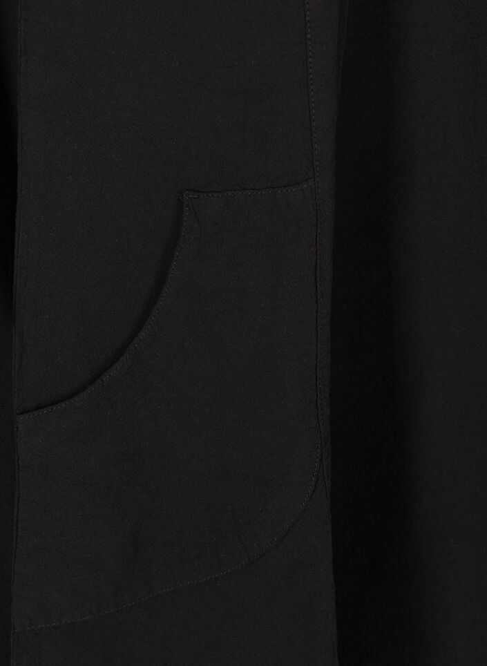 Kurzarm Kleid aus Baumwolle, Schwarz, Packshot image number 3