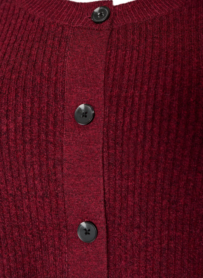 Rippenstrick Strickjacke mit Kn&ouml;pfen, Rot, Packshot image number 2