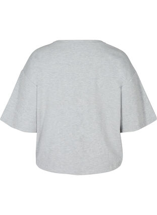Bluse mit 2/4-Ärmeln und verstellbarem Saum, Light Grey Melange, Packshot image number 1