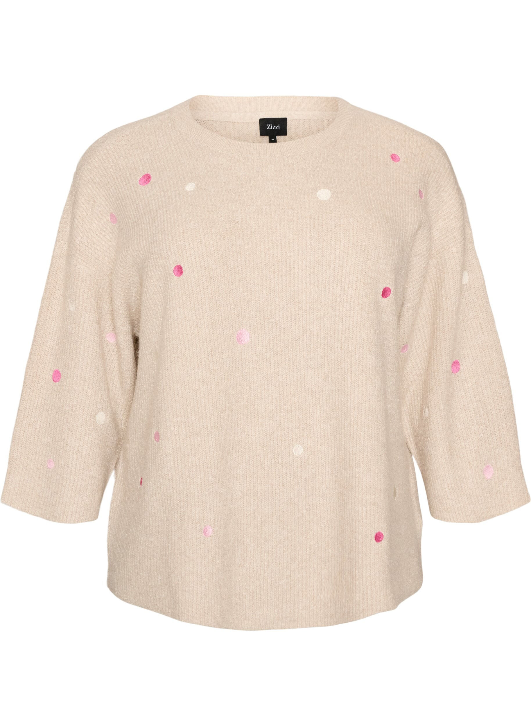 Strickbluse mit kleinen Stickmotiven