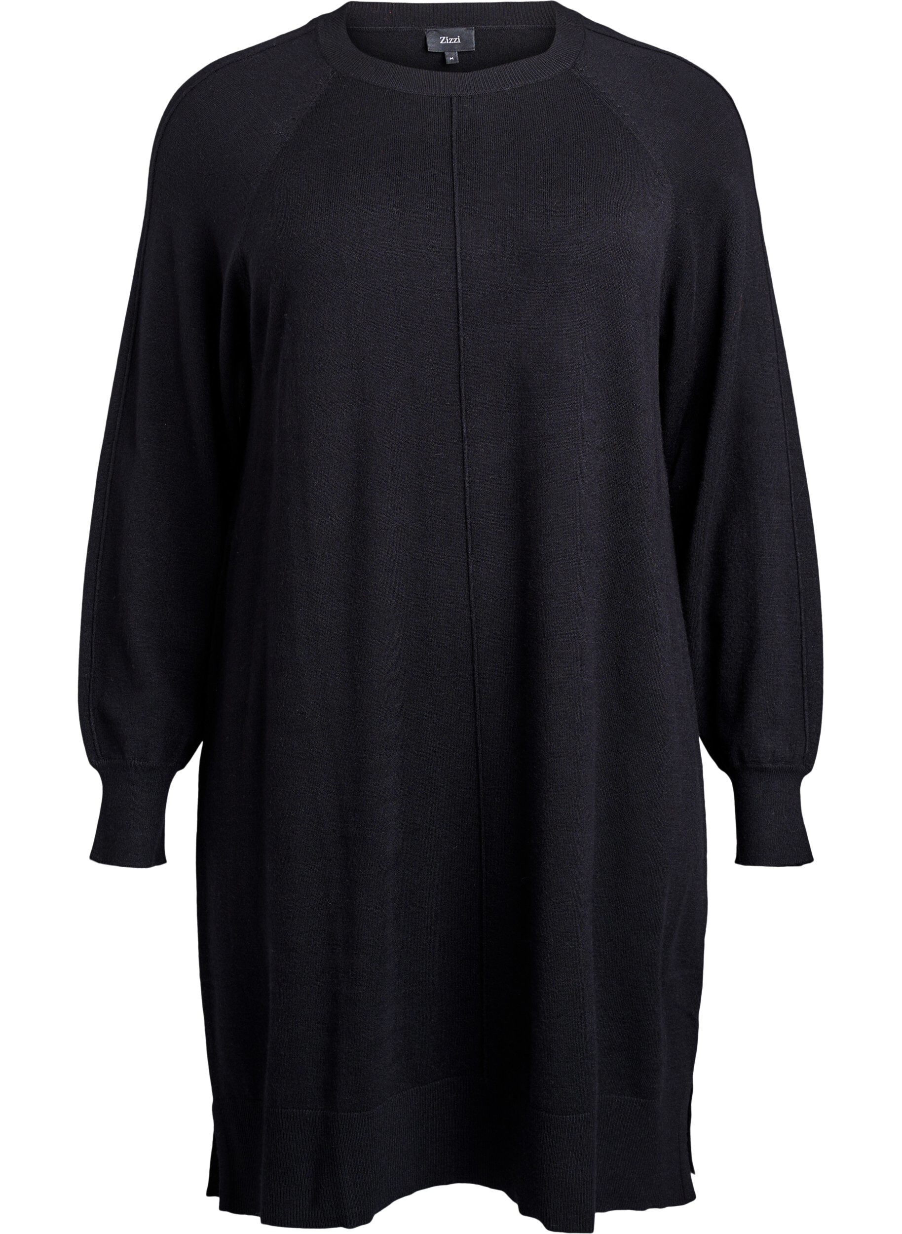 Strickkleid mit Raglan&auml;rmeln und Mittelnaht