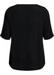 Kurz&auml;rmelige Bluse aus Viskose, Schwarz, Packshot image number 1