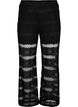 Lockere Hose mit Spitze und transparentem Mesh, Black, Packshot image number 0