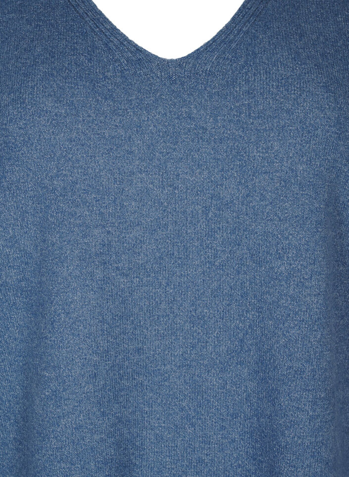  Strickbluse mit V-Ausschnitt, Bering S. White Mel., Packshot image number 2