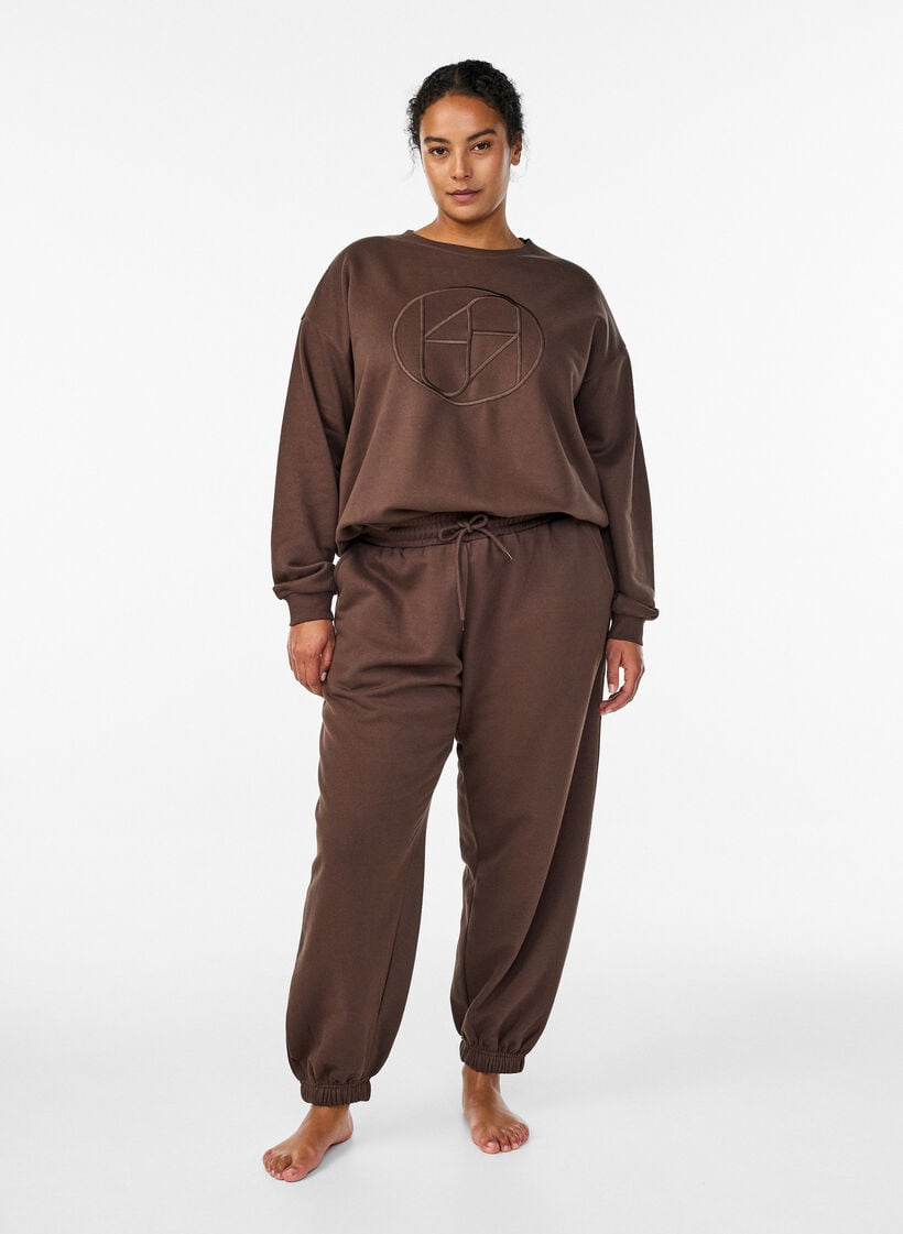 Sweatshirt mit Motiv, Braun, Model image number 1