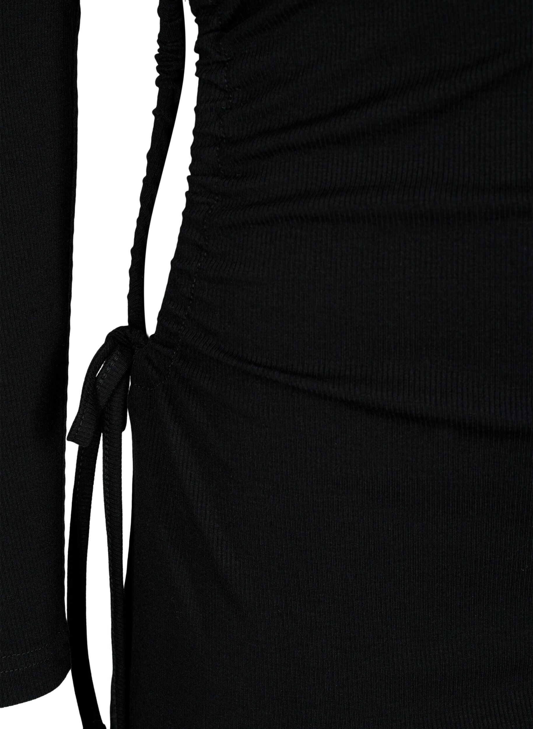 Zizzi Eng anliegendes Kleid mit Ausschnitt, Black, Packshot image number 3
