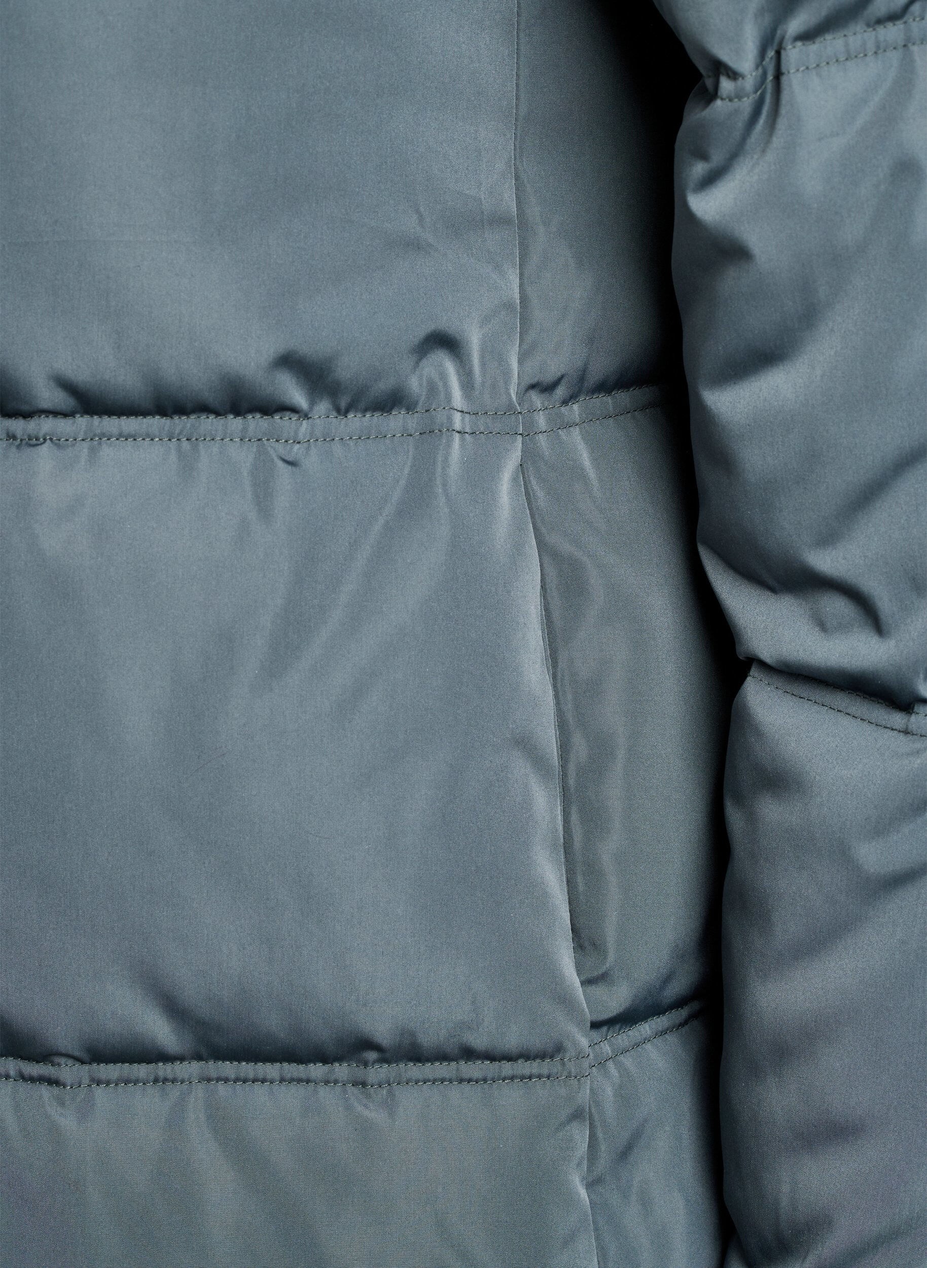 Zizzi Lange Steppjacke mit Kapuze, Blau, Packshot image number 3