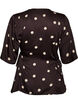 Gepunktete Bluse aus Viskose mit V-Ausschnitt und Bindeband, Braun, Packshot image number 1