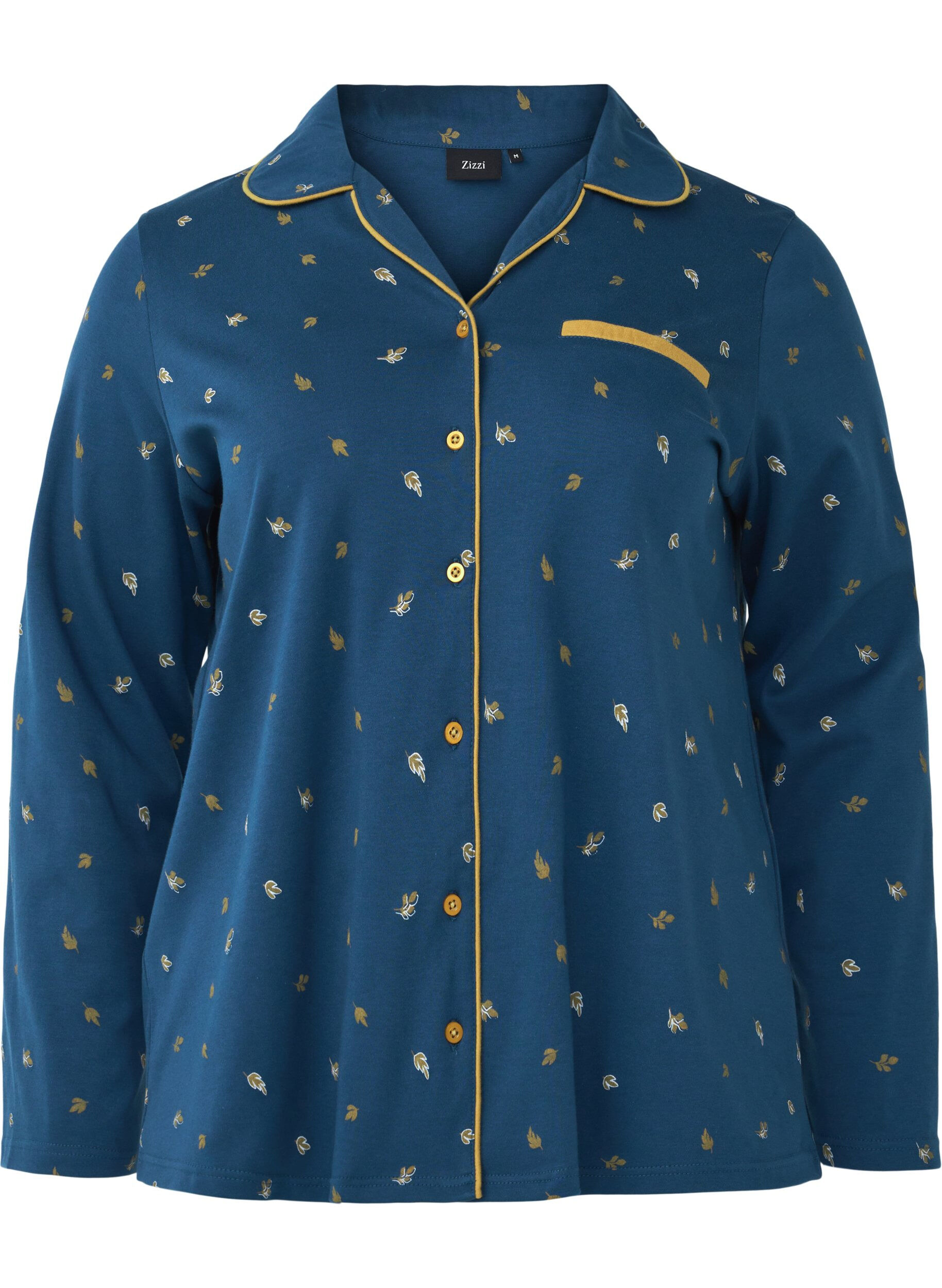 Zizzi Baumwollnachthemd, Blue Opal AOP, Packshot image number 0