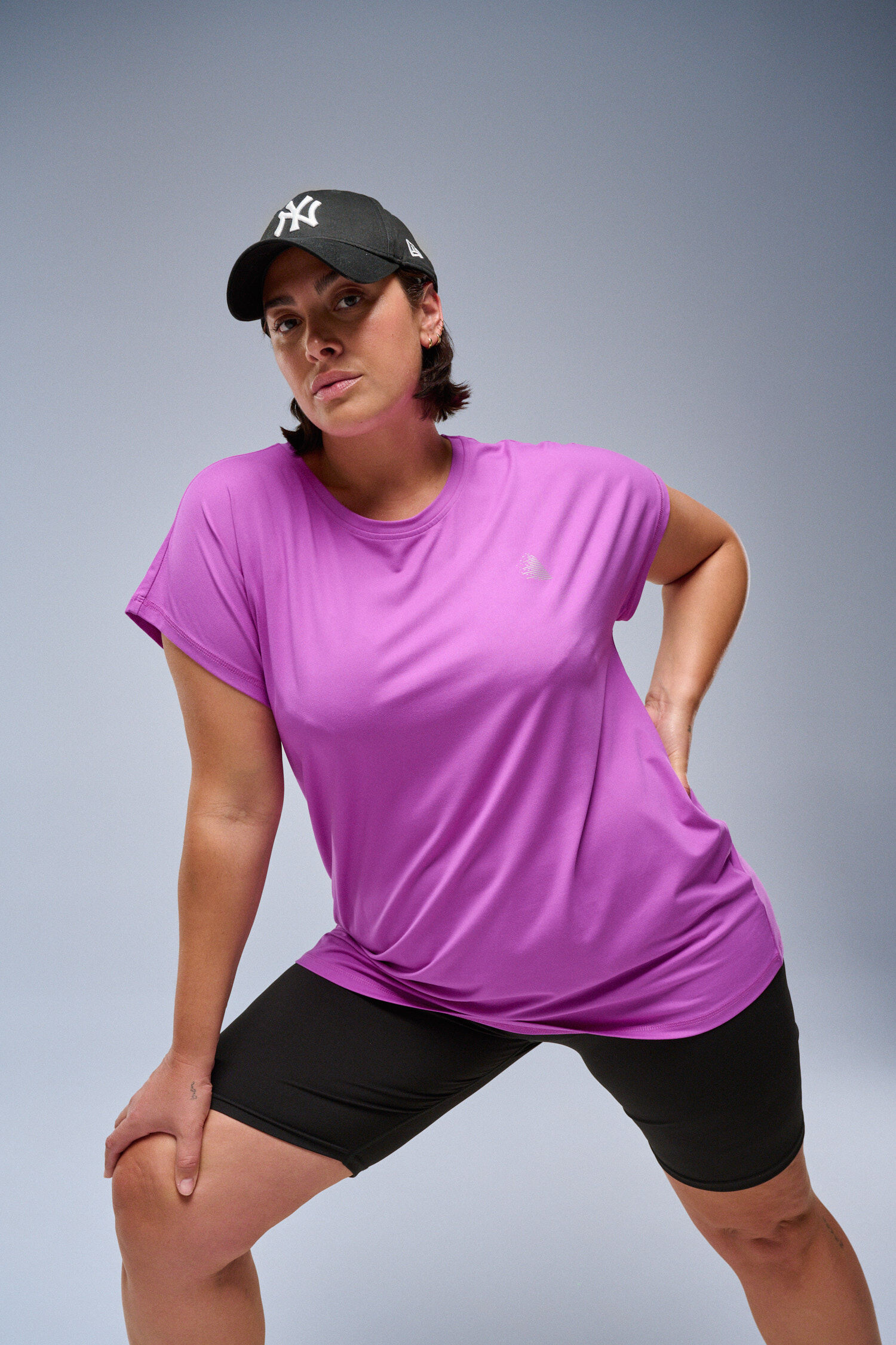 Zizzi Lila Sport-T-Shirt, , Model
