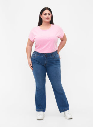 Melange T-Shirt mit kurzen Ärmeln, Rosebloom Mél, Model image number 3