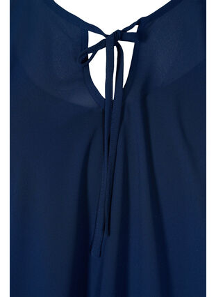 Kurzarm Bluse mit Bindebändern und Print , Navy Blazer, Packshot image number 2
