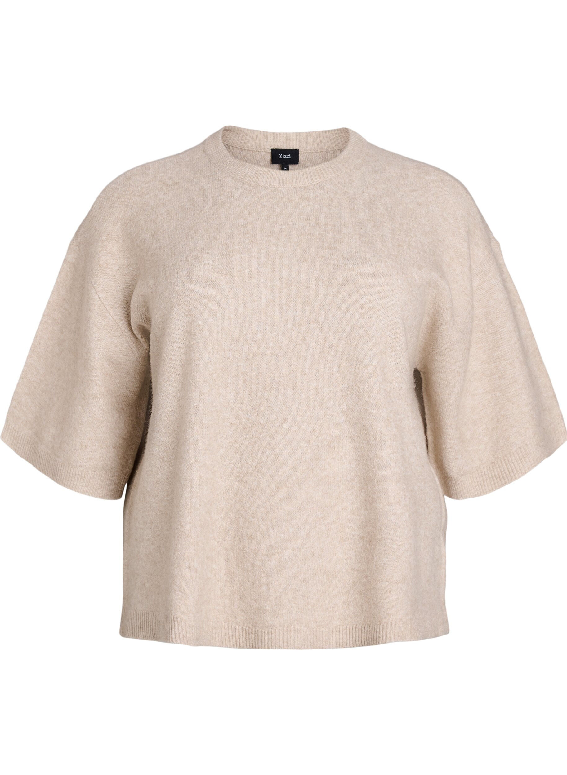 Locker sitzende Strickshirt mit kurzen &Auml;rmeln