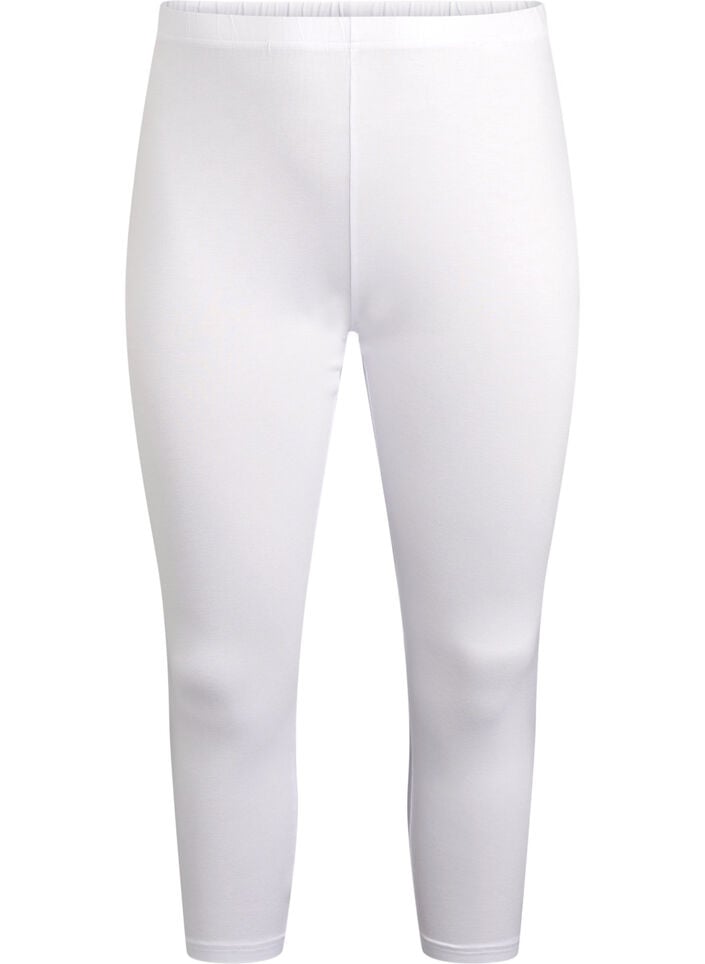 Basic 3/4-Leggings aus Viskose, Wei&szlig;, Packshot image number 0
