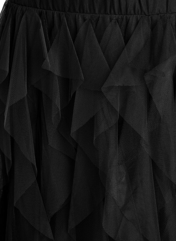 Midi-Tüllrock mit elastischem Bund, Schwarz, Packshot image number 2
