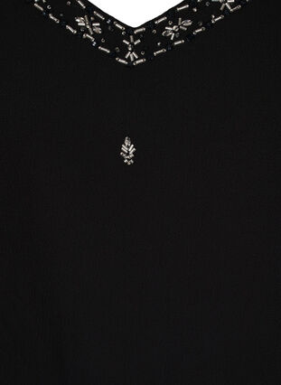 Top mit dünnen Trägern und Perlen, Black, Packshot image number 2