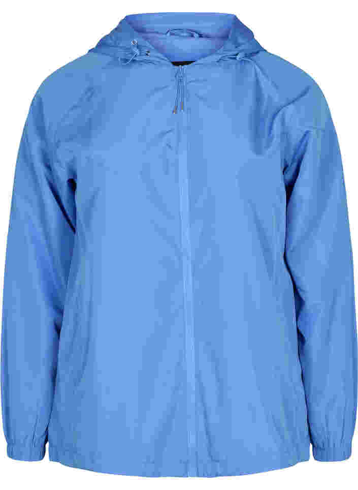 Kurze Jacke mit Kapuze und verstellbarem Saum, Ultramarine, Packshot image number 0