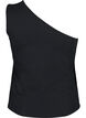 One-Shoulder-Top mit Rose, Black, Packshot image number 1