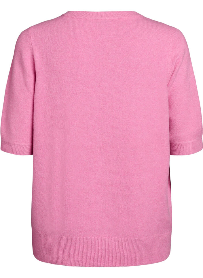 Bluse aus Strick mit kurzen &Auml;rmeln, Pink, Packshot image number 1