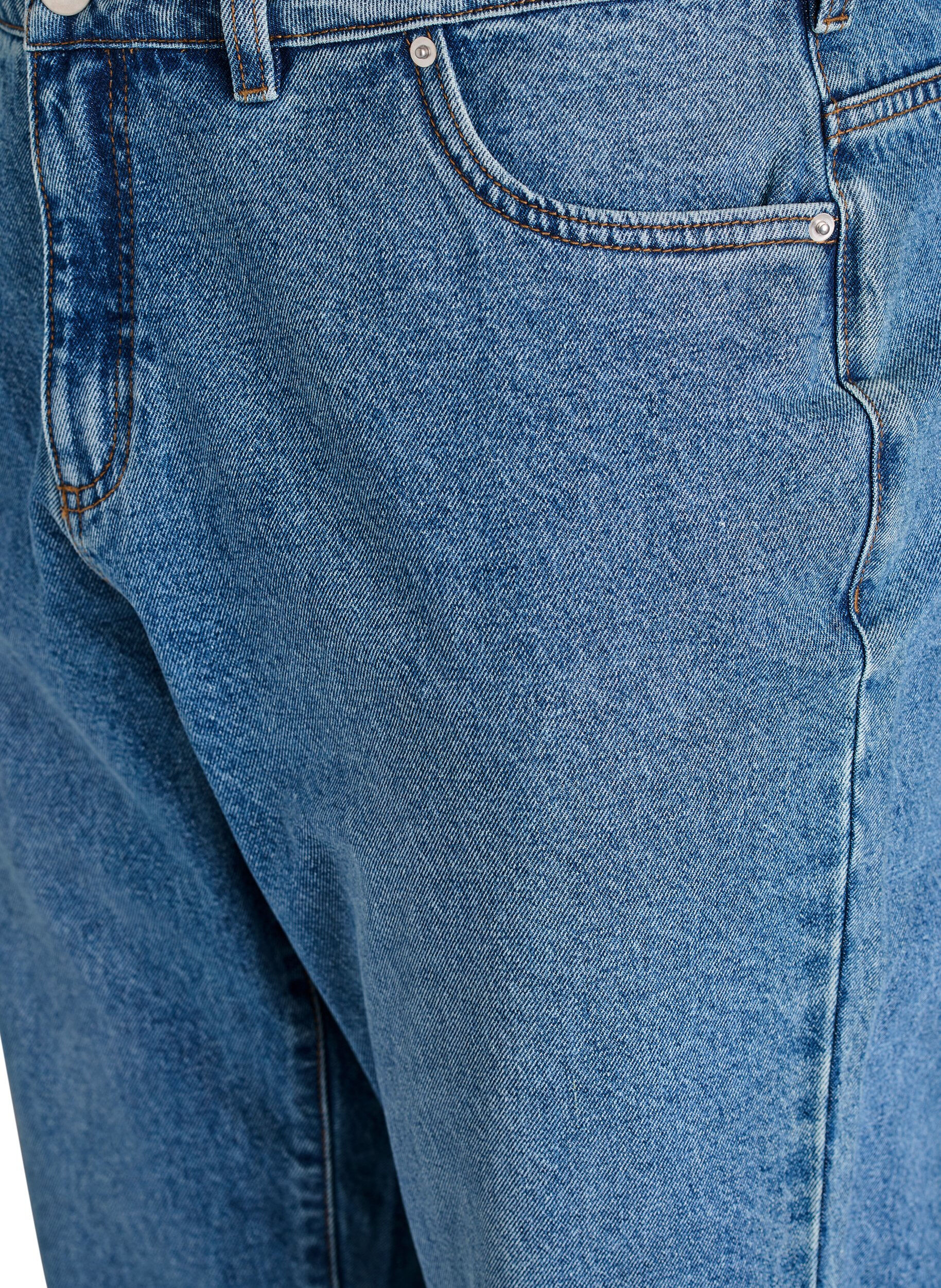 ZizziMille Mom-Fit-Jeans mit hoher Taille, Blau, Packshot image number 2