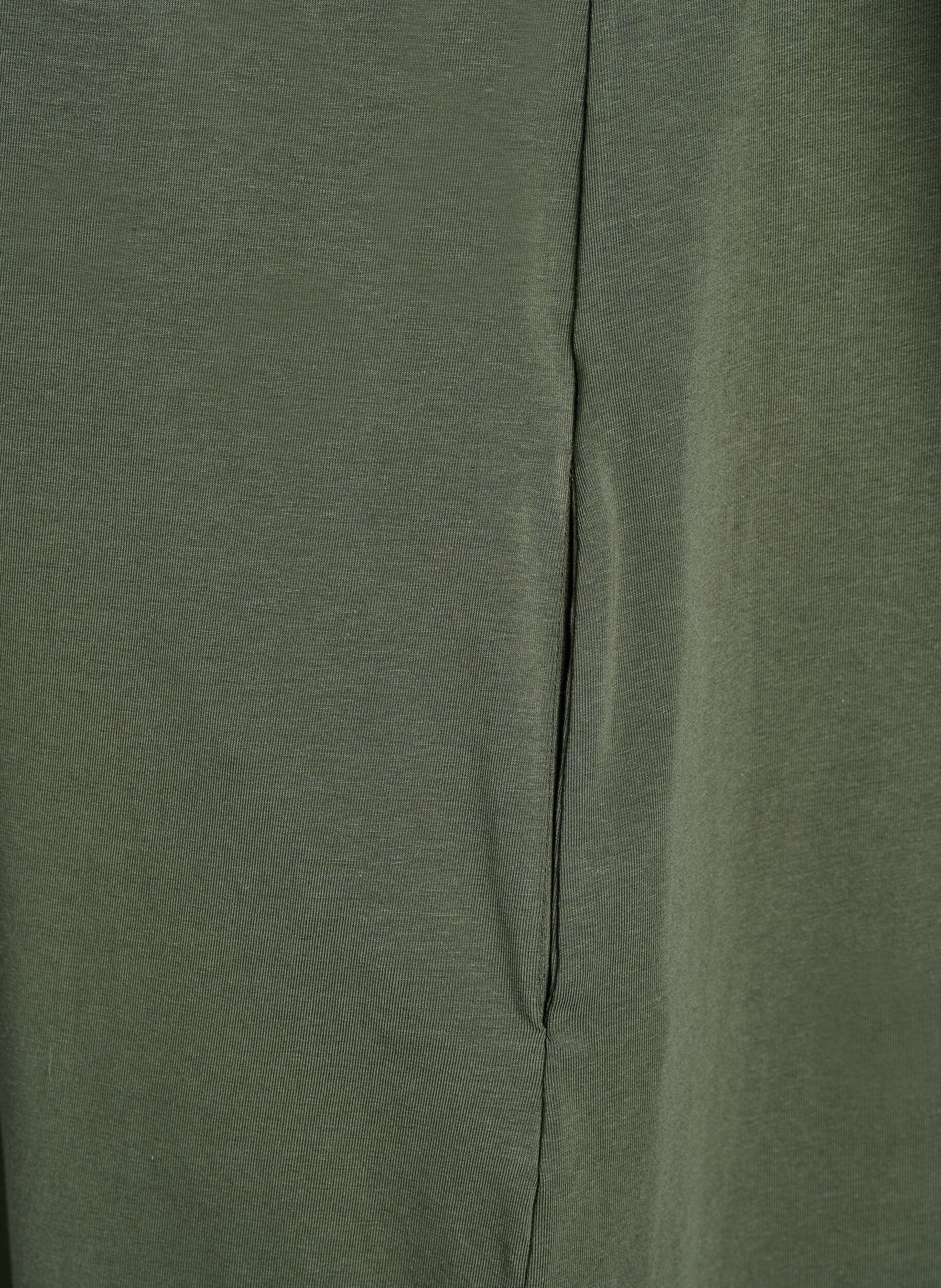 Zizzi Midi-T-Shirtkleid mit V-Ausschnitt, Gr&uuml;n, Packshot image number 4