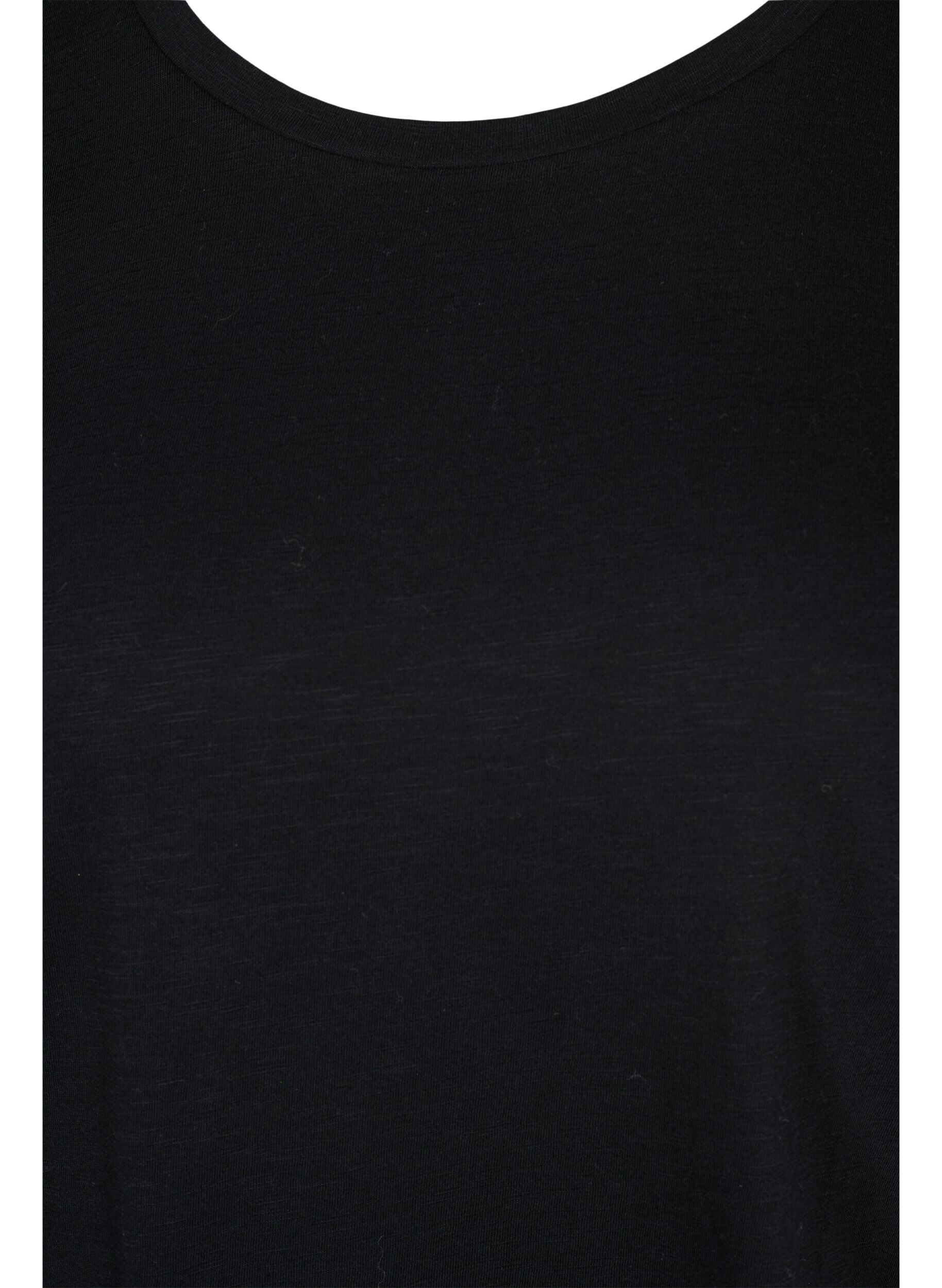Zizzi 2er-Pack basic T-Shirts aus Baumwolle, Black/Black, Packshot image number 2