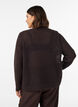Strickbluse mit strukturiertem Lochmuster, Braun, Model image number 2