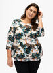 Gesmokte Bluse aus Viskose mit Print, Duck Gr. Forest AOP, Model image number 0