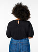 Strukturierte Bluse mit kurzen &Auml;rmeln, Schwarz, Model image number 2