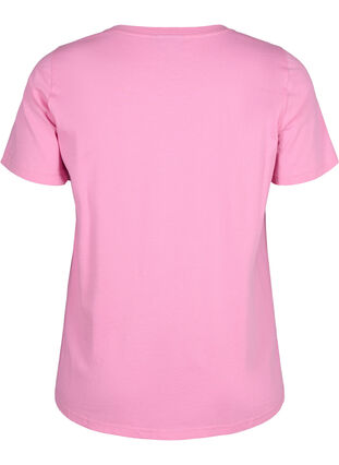 Baumwoll-T-Shirt mit Textaufdruck, Rosebloom w. Flower, Packshot image number 1