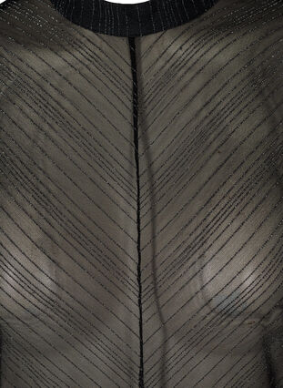 Leicht transparente Bluse mit Lurex, Black w. Silver, Packshot image number 2