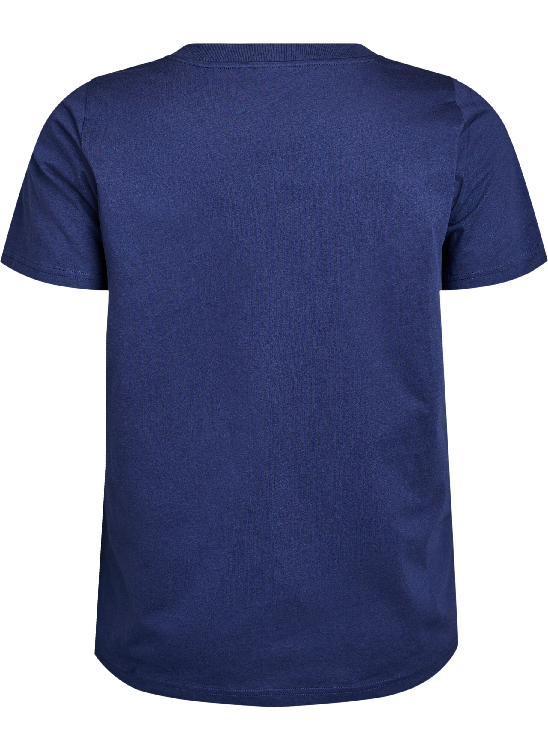 Zizzi Einfaches T-Shirt aus Baumwolle mit V-Ausschnitt., Blau, Packshot image number 1