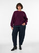 Gerippter Pullover mit Ballon&auml;rmeln, Lila, Model image number 1