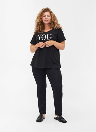 T-Shirt aus Bio-Baumwolle mit Print, Black You, Model image number 2