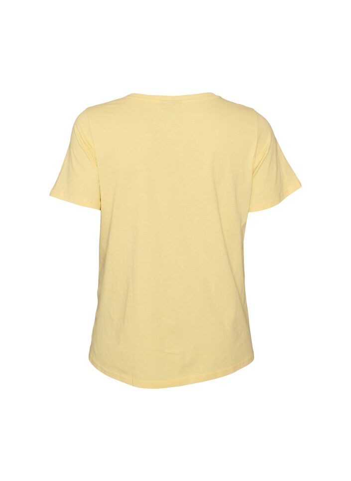 T-shirt aus Baumwolle mit Print, Gelb, Packshot image number 1