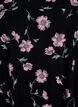 Kurzärmliges Baumwollkleid mit Aufdruck, Black w. Pink Flower, Packshot image number 2