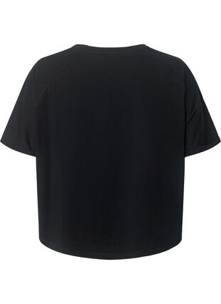 Baumwoll-Trainings-T-Shirt mit Druck, Black w. Work For It, Packshot image number 1