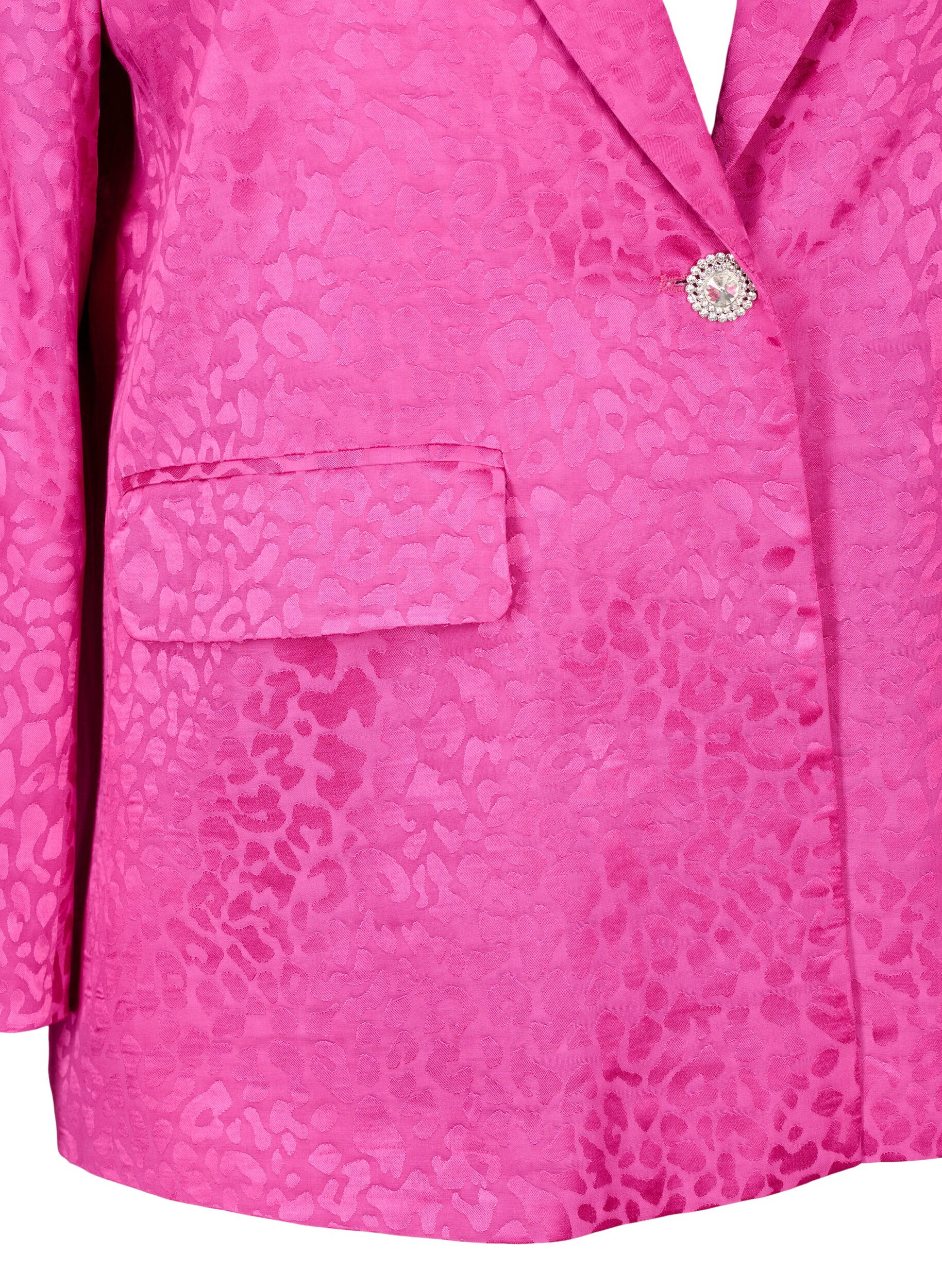 Zizzi Ton-in-Ton-Jacquard-Blazer aus Viskose, Rose Violet, Packshot image number 2