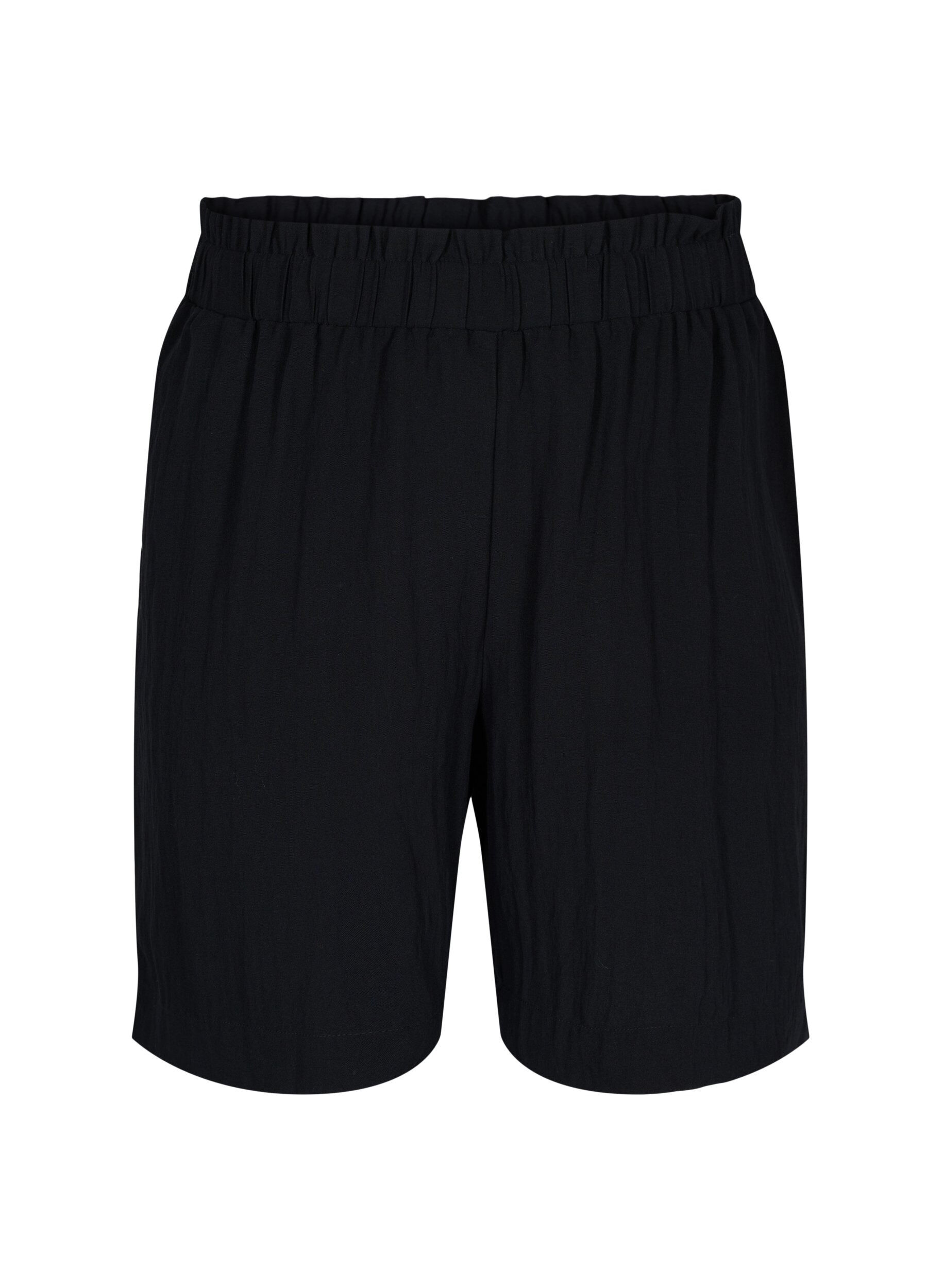Zizzi Lockere kurze Hose aus Viskose, Black, Packshot image number 0