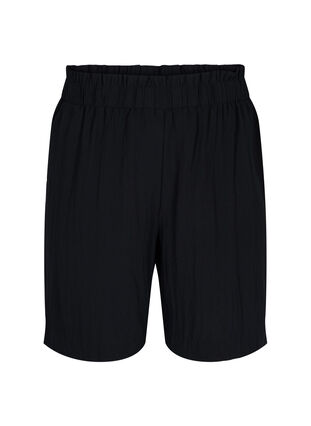 Lockere Shorts aus Viskose, Black, Packshot image number 0