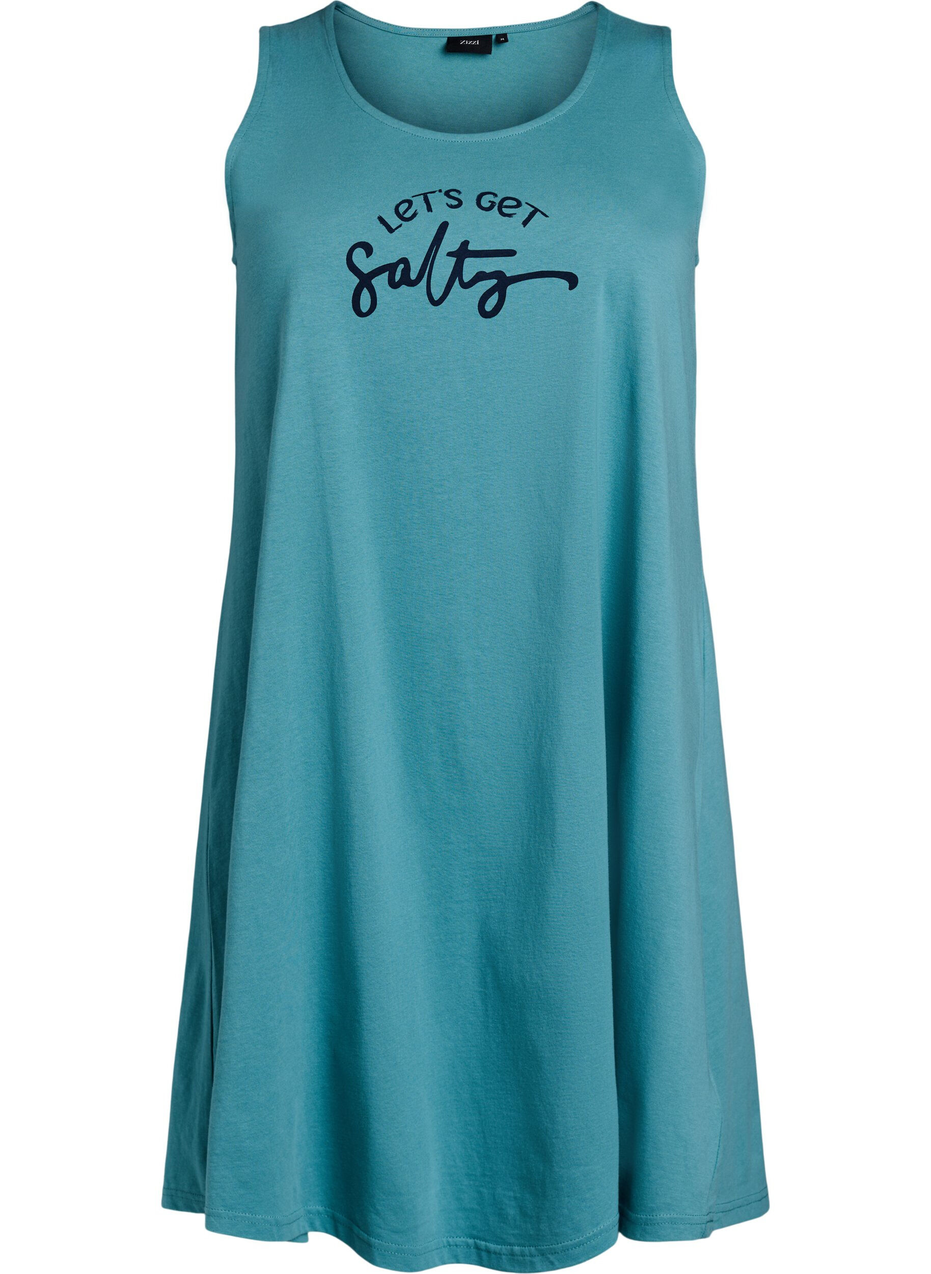 Zizzi &Auml;rmelloses Kleid in A-Linie, Blau, Packshot image number 0
