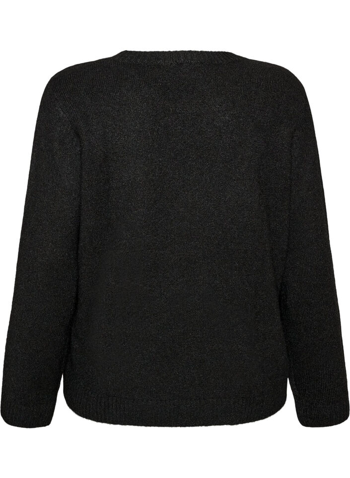 Lockerer Pullover mit Rundhalsausschnitt, Schwarz, Packshot image number 1