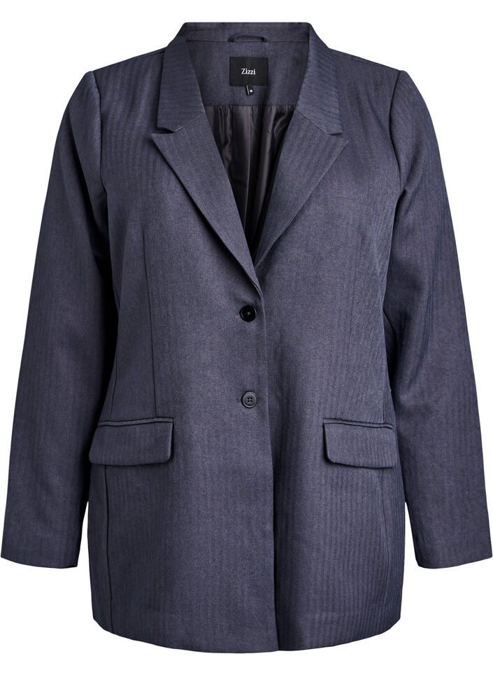 Klassischer Blazer mit Taschen, Grau, Packshot image number 0