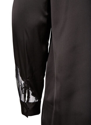 Bluse mit Mesh und Spitzendetails, Black, Packshot image number 3