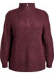 Strickpullover mit hohem Kragen und Rei&szlig;verschluss, Rot, Packshot image number 0