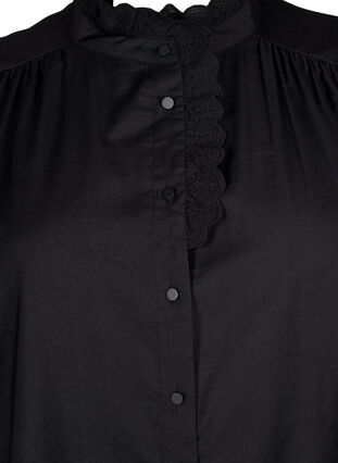 Viskose Shirt Bluse mit Ruffles, Black, Packshot image number 2