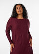 Midikleid mit gewellter Struktur und langen &Auml;rmeln, Rot, Model image number 2