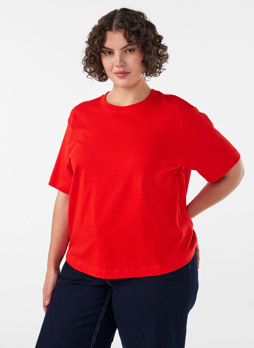 Kastiges T-Shirt aus Baumwolle, 0942, Model image number 0