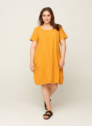 Kleid mit Taschen, Spruce Yellow, Model image number 2