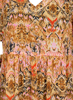 Kurzes Kleid mit V-Ausschnitt und Druck, Colorful Ethnic, Packshot image number 2